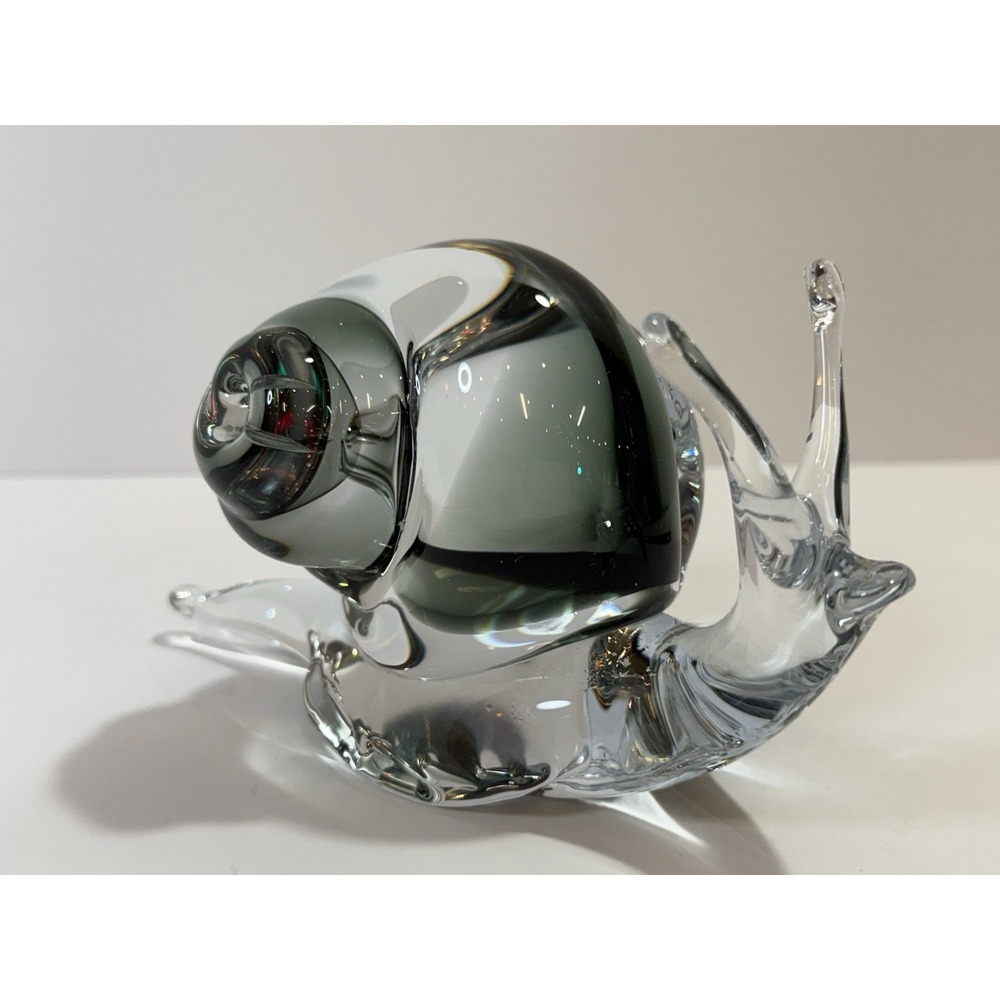 Murano Snail Formia Italy Art Glass/Smoke Paperweight Figurine